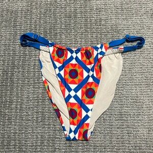 WEWOREWHAT Adjustable Geometric Print Bright Color Bikini Bottoms